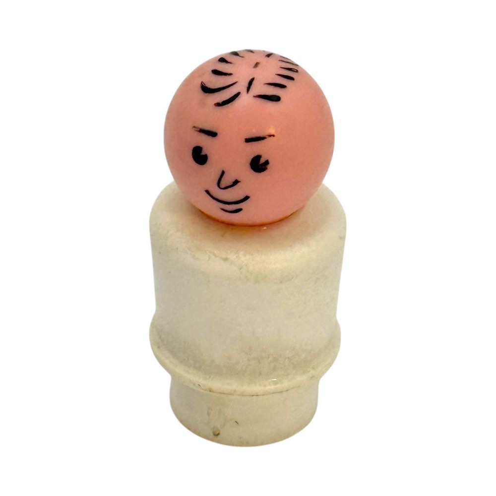 Vintage Fisher Price Little People Dentist Doctor Figure White Body Bald Man